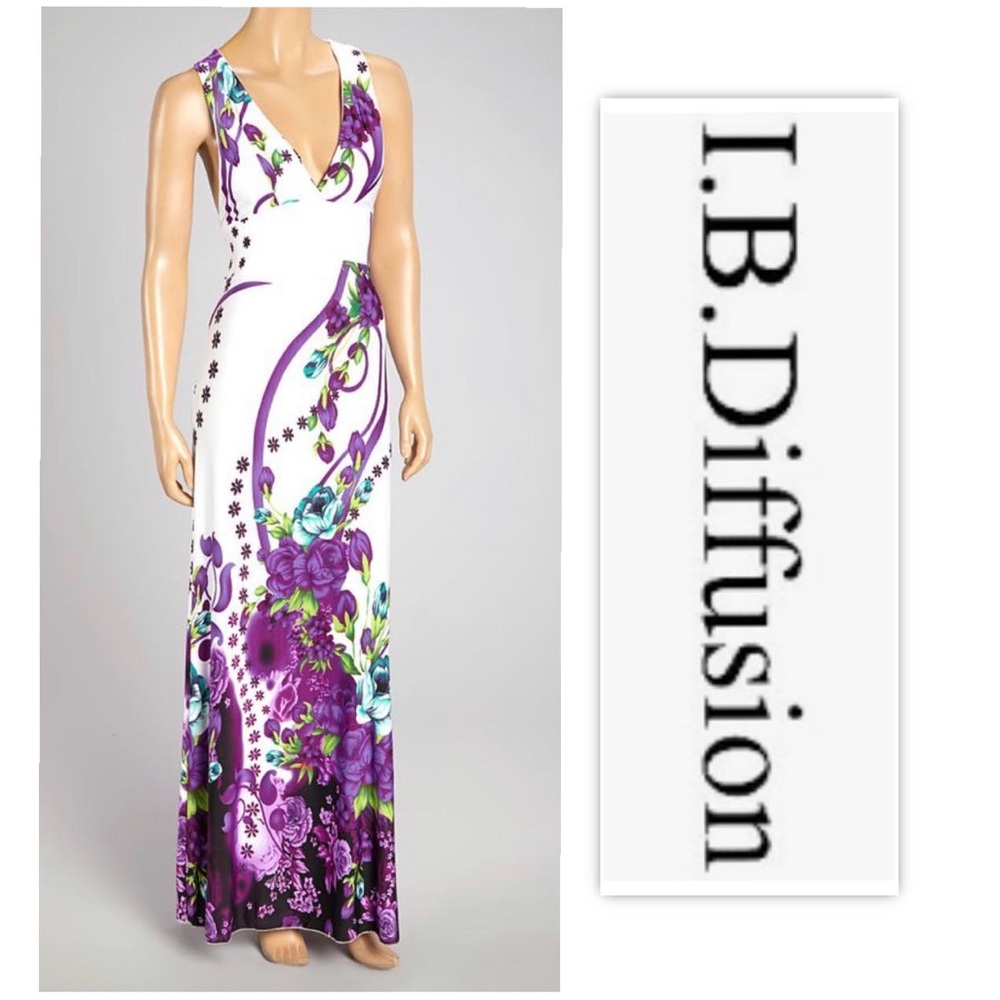 IB Diffusion Purple Floral Maxi Dress
